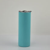 20oz Glow in the Dark  Straight Skinny Sublimation Tumbler w/straw - Blue